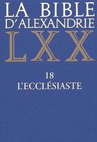 Couverture du livre « La Bible d'Alexandrie : L'Ecclésiaste » de Francoise Vinel aux éditions Cerf