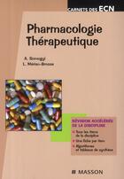 Couverture du livre « Pharmacologie - therapeutique » de Somogyi aux éditions Elsevier-masson