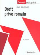 Couverture du livre « Droit prive romain » de Jean Gaudemet aux éditions Lgdj