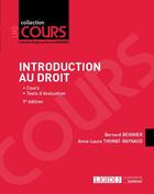 Couverture du livre « Introduction au droit : Cours ; Tests d'évaluation (9e édition) » de Bernard Beignier et Anne-Laure Thomat-Raynaud aux éditions Lgdj