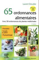 Couverture du livre « 65 ordonnances alimentaires (3e édition) » de Laurent Chevallier aux éditions Elsevier-masson