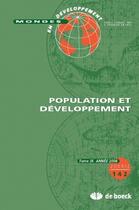 Couverture du livre « Mondes en développement N.142 ; population et développement » de Mondes En Developpement aux éditions De Boeck Superieur