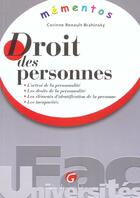 Couverture du livre « Droit civil intro personnes biens » de Renault-Brahinsky Co aux éditions Gualino