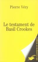 Couverture du livre « Le testament de basil crookes » de Very-P aux éditions Editions Du Masque