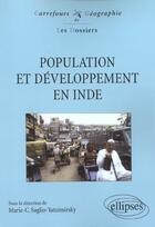 Couverture du livre « Population et developpement en inde » de Saglio-Yatzimirsky aux éditions Ellipses