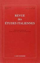 Couverture du livre « Revue des etudes italiennes t.50/3-4 » de  aux éditions L'age D'homme