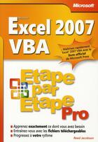 Couverture du livre « Excel 2007 VBA » de Jacobson-R aux éditions Microsoft Press