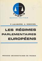 Couverture du livre « Regimes parlementaires europeens » de  aux éditions Puf