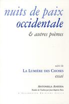 Couverture du livre « Nuits de paix occidentale » de Antonella Anedda aux éditions Escampette