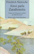 Couverture du livre « Ainsi parla zarathoustra » de Friedrich Nietzsche aux éditions Rivages
