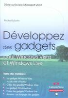 Couverture du livre « Developpez des gadgets pour windows vista et windows live » de Michel Martin aux éditions Pearson