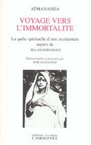 Couverture du livre « Voyage vers l'immortalite » de Atmananda aux éditions Accarias-originel