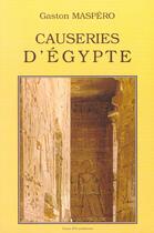 Couverture du livre « Causeries d'Egypte » de Gaston Maspreo aux éditions Goutte D'or