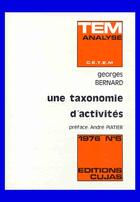 Couverture du livre « Une taxonomie d'activités » de Georges Bernard aux éditions Cujas