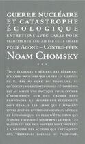 Couverture du livre « La guerre nucléaire et catastrophes environnementales » de Noam Chomsky aux éditions Agone