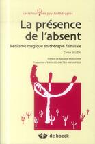 Couverture du livre « La présence de l'absent ; réalisme magique en thérapie » de Carlos Sluzki aux éditions De Boeck Superieur