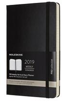 Couverture du livre « Agenda 2019 pro semainier vertical grand format noir rigide » de  aux éditions Moleskine