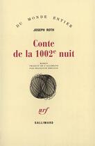 Couverture du livre « Conte de la 1002 nuit » de Joseph Roth aux éditions Gallimard