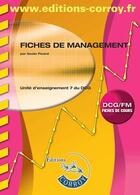 Couverture du livre « Fiches de management ; DCG/FM ; fiches de cours (10e édition) » de Xavier Picard aux éditions Corroy