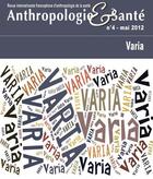 Couverture du livre « ANTHROPOLOGIE & SANTE ; varia » de Anthropologie & Sante aux éditions Association Amades