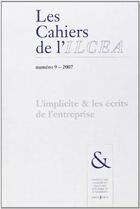 Couverture du livre « L'implicite et les écrits de l'entreprise » de Lafon Isani Shaeda aux éditions Uga Éditions