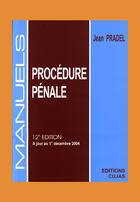 Couverture du livre « Procédure pénale (12e édition) » de Pradel aux éditions Cujas