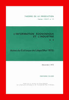 Couverture du livre « L'informatique économique et l'industrie » de Jacques De Bandt aux éditions Cujas