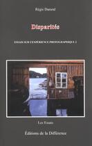 Couverture du livre « Disparites » de Regis Durand aux éditions La Difference