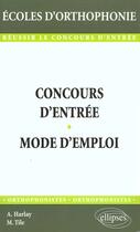 Couverture du livre « Concours d'entree - mode d'emploi » de Harlay/Tile aux éditions Ellipses