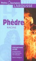 Couverture du livre « Phèdre » de Jean Racine aux éditions Larousse