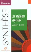 Couverture du livre « Les Paysages Vegetaux » de Victor Simon aux éditions Armand Colin