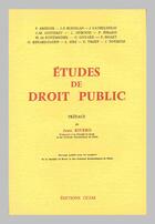 Couverture du livre « Études de droit public » de  aux éditions Cujas