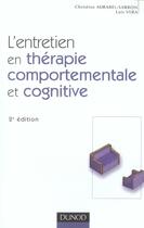 Couverture du livre « L'entretien en thérapie comportementale et cognitive » de Vera et Christine Mirabel-Sarron aux éditions Dunod