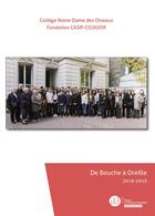 Couverture du livre « De bouche a oreille - 2018-2019 » de Fondation Casip-Coja aux éditions Le Manuscrit