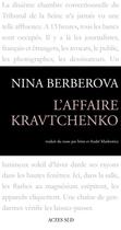 Couverture du livre « L'affaire kravtchenko » de Nina Berberova aux éditions Editions Actes Sud