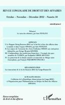 Couverture du livre « Revue congolaise de droit et des affaires : octobre - novembre - décembre 2012 » de Ines Feviliye aux éditions L'harmattan