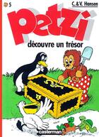 Couverture du livre « Petzi t.5 : Petzi découvre un trésor » de Carla Hansen et Vilhelm Hansen aux éditions Casterman