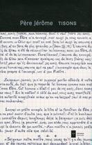 Couverture du livre « Tisons ; cahier de textes facsimilés » de Jerome aux éditions Ad Solem