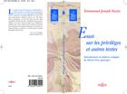 Couverture du livre « Essais sur les privilèges et autres textes » de Sieyes-E.J aux éditions Dalloz