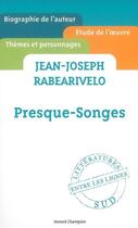 Couverture du livre « Presque-songes, de Jean-Joseph Rabearivelo » de Charles-Edouard Saint-Guilhem aux éditions Honore Champion