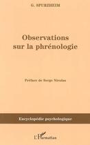 Couverture du livre « Observations sur la phrénologie » de Johann Gaspar Spurzheim aux éditions L'harmattan