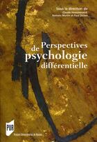 Couverture du livre « Perspectives de psychologie différentielle » de  aux éditions Pu De Rennes