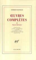 Couverture du livre « Oeuvres completes - vol03 » de Georges Bataille aux éditions Gallimard