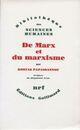 Couverture du livre « De Marx et du marxisme » de Kostas Papaioannou aux éditions Gallimard