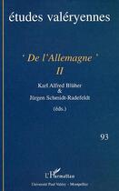 Couverture du livre « De l'Allemagne t.2 » de Schmidt-Radefeldt J. aux éditions Editions L'harmattan