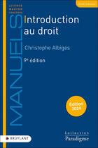 Couverture du livre « Introduction au droit (édition 2024) » de Christophe Albiges aux éditions Bruylant