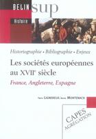 Couverture du livre « Les sociétés européennes au XVII siècle » de Lignereux/Montenachy aux éditions Belin Education