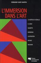 Couverture du livre « L'immersion dans l'art » de Fernande Saint-Martin aux éditions Pu De Quebec