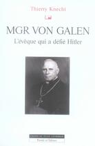 Couverture du livre « Monseigneur Von Gallen » de Knecht T aux éditions Parole Et Silence