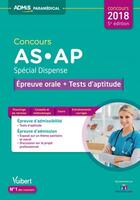 Couverture du livre « Concours AS-AP ; spécial dispense ; épreuve orale + tests d'aptitude (concours 2018) » de  aux éditions Vuibert